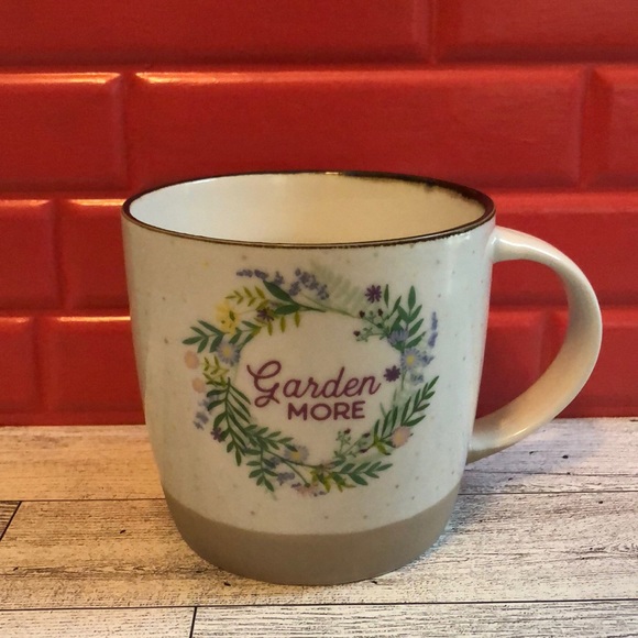 Boho Floral “Garden More” Plant Lady Gardening Ceramic Coffee Tea Mug - Picture 1 of 8